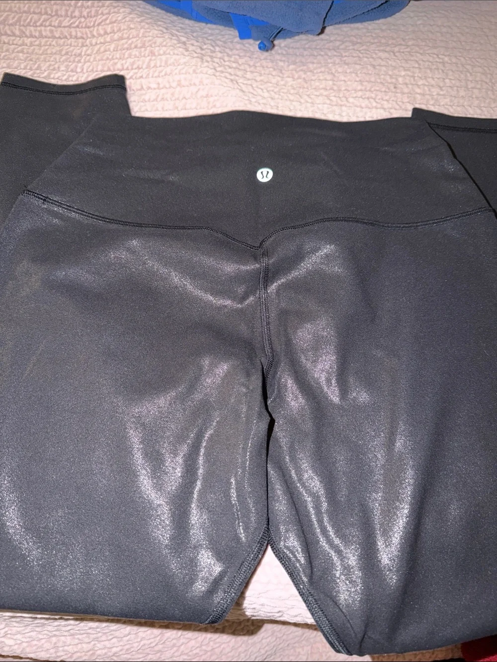 lululemon Black Faux-Leather High-Rise Leggings size 10 nwot